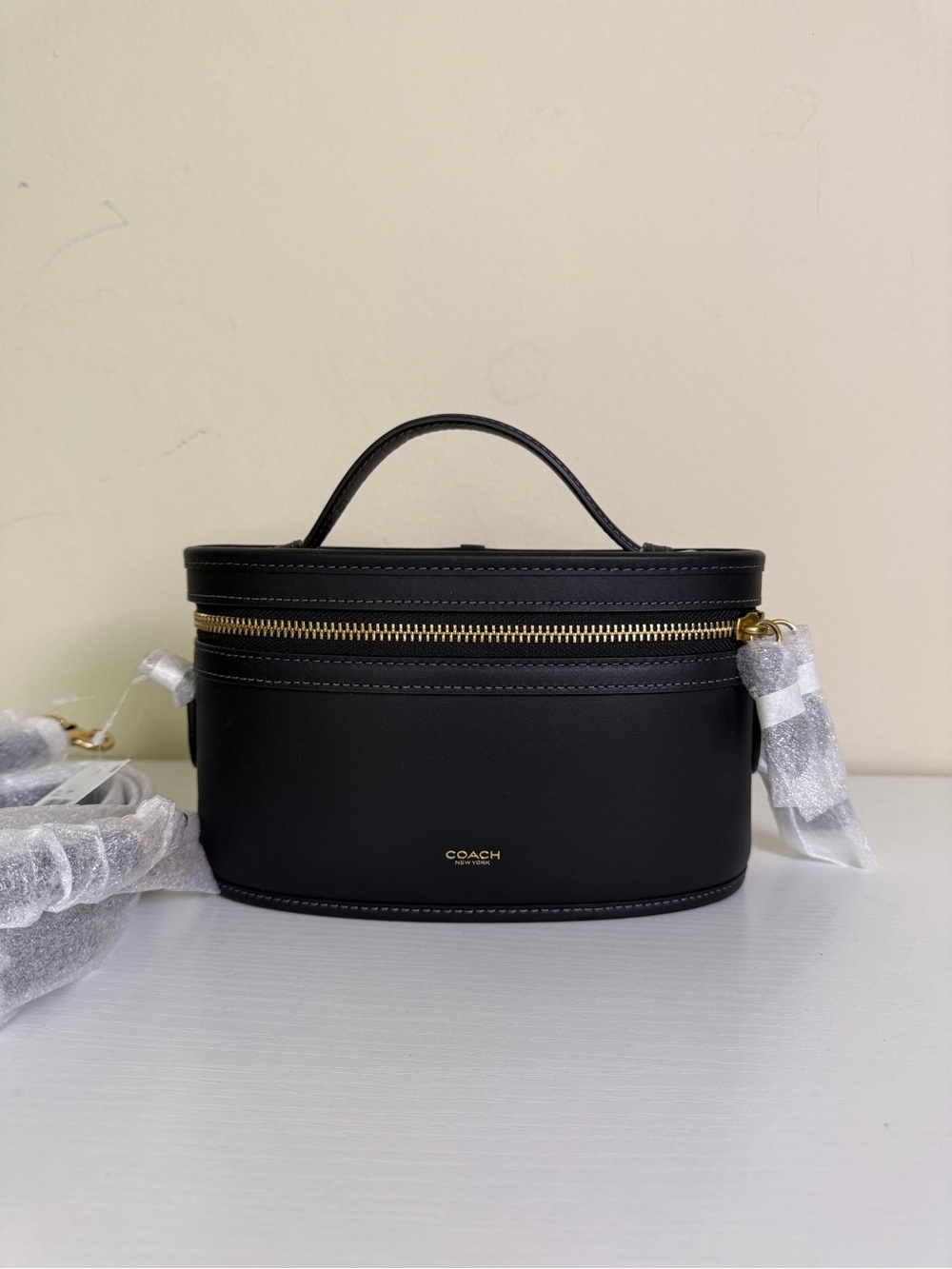 NWT COACH Originals Trail Bag in Black Glovetanned Leather Crossbody Handbag